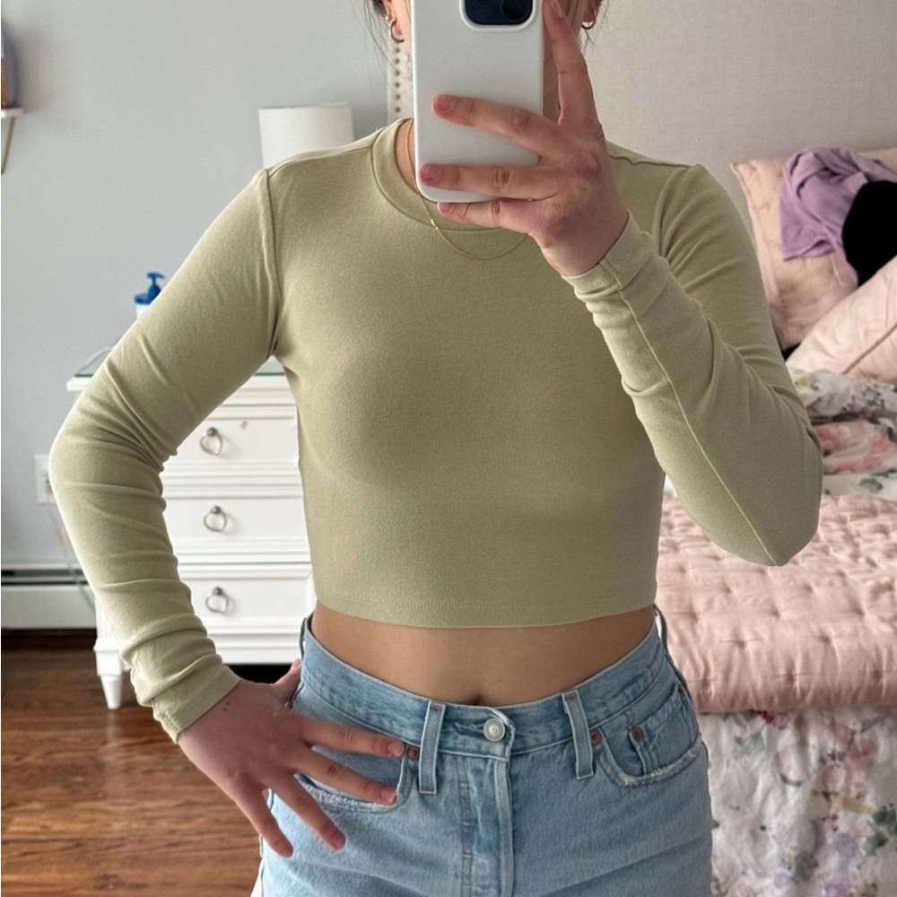 Zara green tight long sleeve